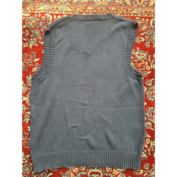 Vintage USA American Flag Knit Sweater Vest Vtg 90s Navy Eslano - Picture 4 of 6